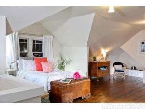 The most amazing master suite occupies the entire second level -refinished hardwood floors, vaulted ceilings